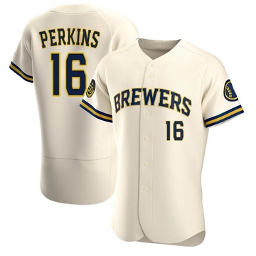 Men's Milwaukee Brewers Blake Perkins Cream Home Jersey - Authentic