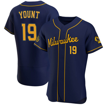 Men's Milwaukee Brewers Robin Yount Navy Alternate Jersey - Authentic